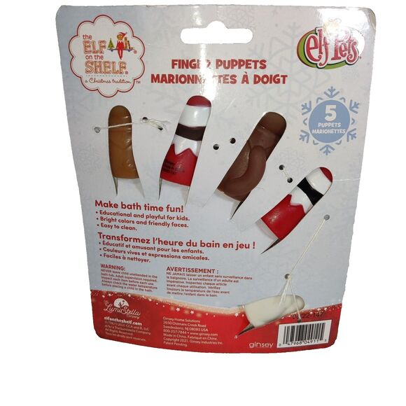 The Elf On The Shelf 5 Finger Bath Puppets Puppies Reindeer Elf Pets NEW - Picture 3 of 11